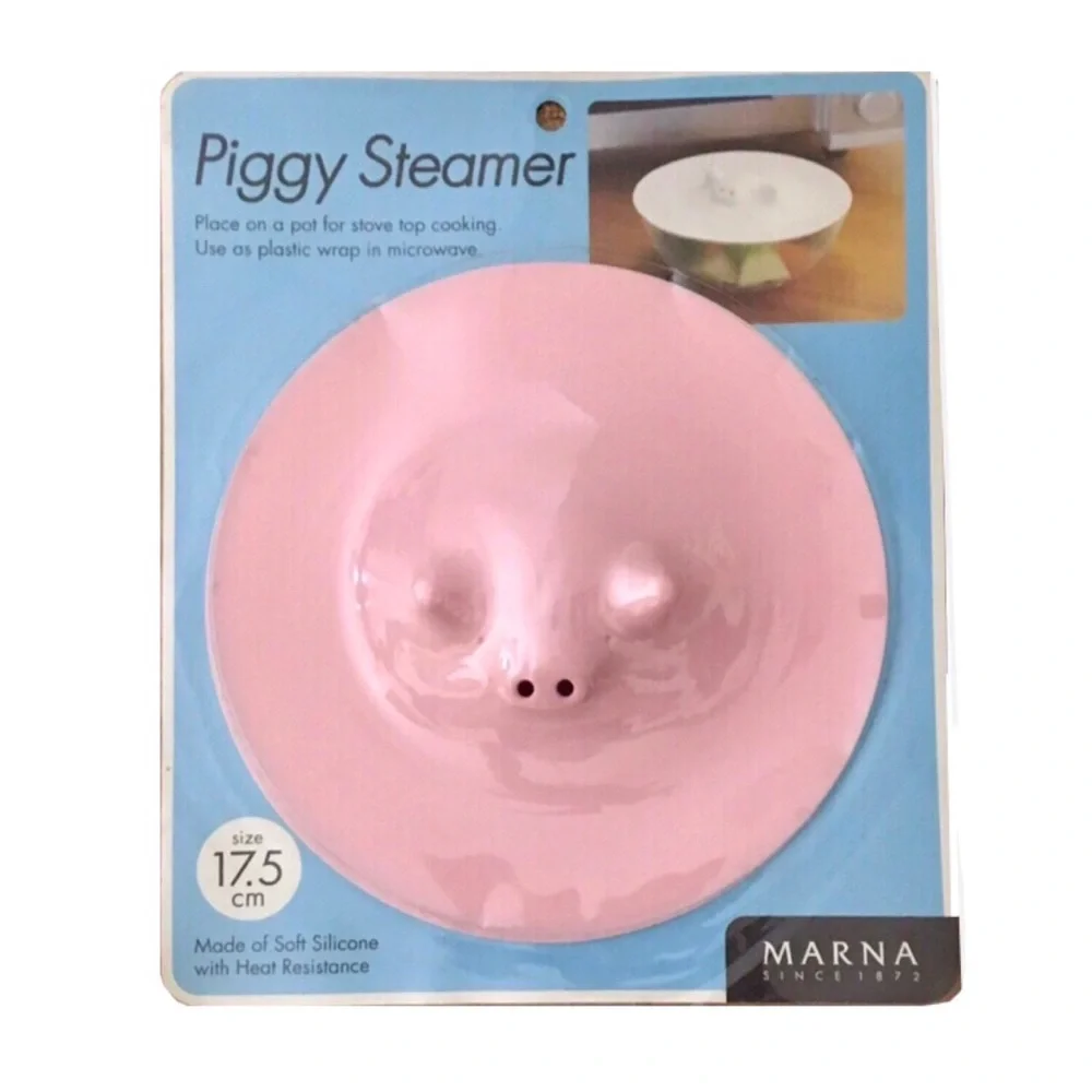 New Marna Piggy Silicon Pot Steamer Lid in Pink